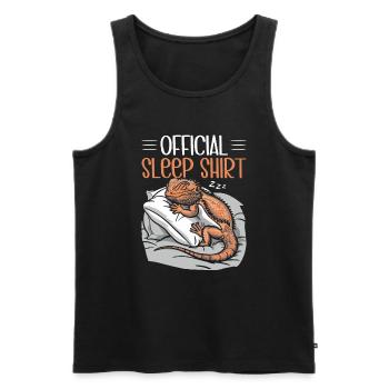 Official Sleeping House Bearded Dragon PJ Sleeps - Men's Premium Organic Tank Top - black - Front - Michal (187cm)
