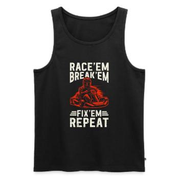 Go Kart Racing Kart Driver Enthusiast Kartier - Débardeur bio Premium Homme - noir - Devant - Michal (187cm)
