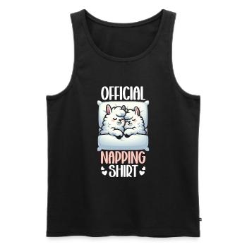 Maison Officielle Lama PJ Sleeping Nickering - Débardeur bio Premium Homme - noir - Devant - Michal (187cm)