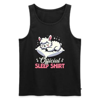 Maison Officielle Lama PJ Sleeping Nickering - Débardeur bio Premium Homme - noir - Devant - Michal (187cm)