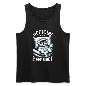 Official Sleeping Shepherd Maltese Dog PJ - Men's Premium Organic Tank Top - black - Front - AI Model Male 178 light (178cm)