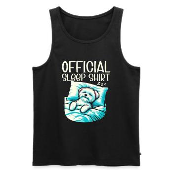 Official Sleeping Shepherd Maltese Dog PJ - Men's Premium Organic Tank Top - black - Front - AI Model Male 178 light (178cm)