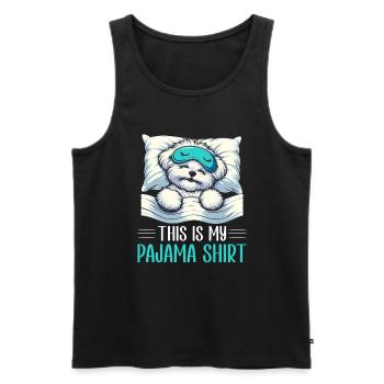 Official Sleeping Shepherd Maltese Dog PJ - Men's Premium Organic Tank Top - black - Front - AI Model Male 178 light (178cm)