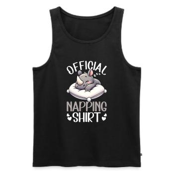 Officiel Sleeping House Rhino PJ Sleeping Nickering - Débardeur bio Premium Homme - noir - Devant - Michal (187cm)