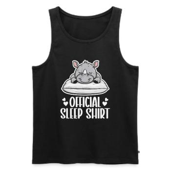 Officiel Sleeping House Rhino PJ Sleeping Nickering - Débardeur bio Premium Homme - noir - Devant - Michal (187cm)