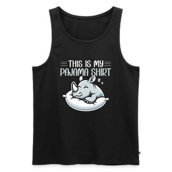 Officiel Sleeping House Rhino PJ Sleeping Nickering - Débardeur bio Premium Homme - noir - Devant - Michal (187cm)
