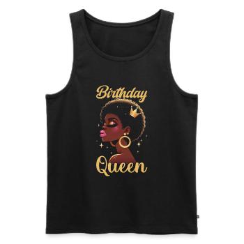 Geburtstagskönigin Afroamerikaner Melanin Schwarz - Männer Premium Bio Tank Top - Schwarz - Vorne - AI Model Male 178 light (178cm)