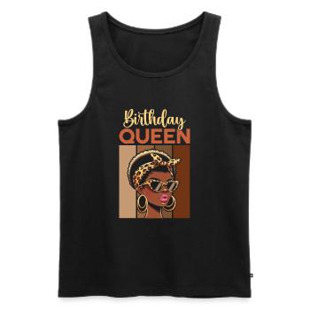 Geburtstagskönigin Afroamerikaner Melanin Schwarz - Männer Premium Bio Tank Top - Schwarz - Vorne - AI Model Male 178 light (178cm)