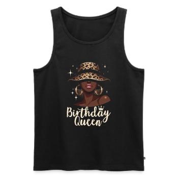 Geburtstagskönigin Afroamerikaner Melanin Schwarz - Männer Premium Bio Tank Top - Schwarz - Vorne - AI Model Male 178 light (178cm)