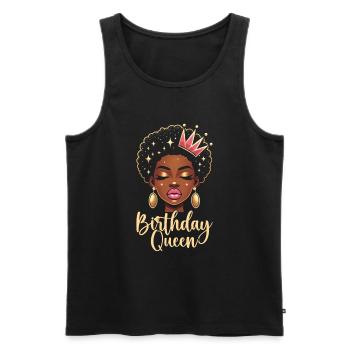 Geburtstagskönigin Afroamerikaner Melanin Schwarz - Männer Premium Bio Tank Top - Schwarz - Vorne - AI Model Male 178 light (178cm)