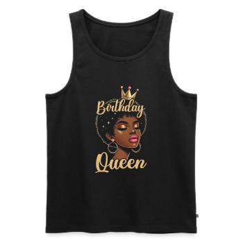 Geburtstagskönigin Afroamerikaner Melanin Schwarz - Männer Premium Bio Tank Top - Schwarz - Vorne - AI Model Male 178 light (178cm)
