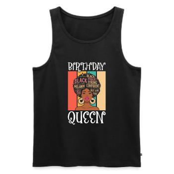 Geburtstagskönigin Afroamerikaner Melanin Schwarz - Männer Premium Bio Tank Top - Schwarz - Vorne - AI Model Male 178 light (178cm)
