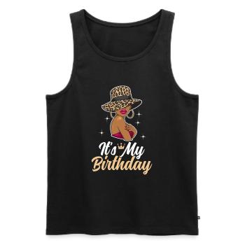 Geburtstagskönigin Afroamerikaner Melanin Schwarz - Männer Premium Bio Tank Top - Schwarz - Vorne - AI Model Male 178 light (178cm)