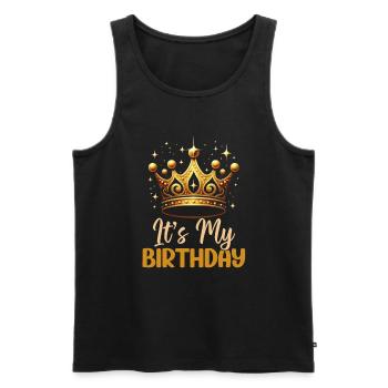 Geburtstagskönigin Afroamerikaner Melanin Schwarz - Männer Premium Bio Tank Top - Schwarz - Vorne - AI Model Male 178 light (178cm)