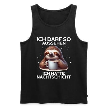 I'm allowed to look like I had night shift - Men's Premium Organic Tank Top - black - Front - AI Model Male 178 light (178cm)