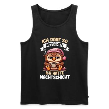 I'm allowed to look like I had night shift owl - Men's Premium Organic Tank Top - black - Front - AI Model Male 178 light (178cm)