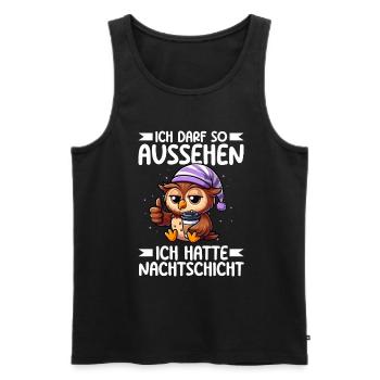 I'm allowed to look like I had night shift owl - Men's Premium Organic Tank Top - black - Front - AI Model Male 178 light (178cm)