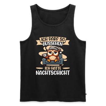 I'm allowed to look like I had night shift owl - Men's Premium Organic Tank Top - black - Front - AI Model Male 178 light (178cm)