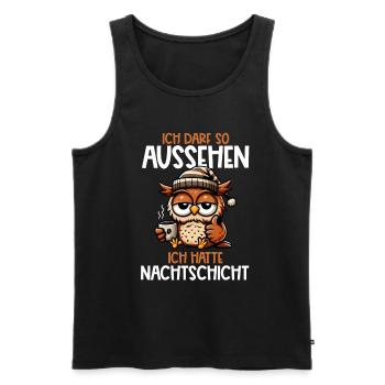 I'm allowed to look like I had night shift owl - Men's Premium Organic Tank Top - black - Front - AI Model Male 178 light (178cm)