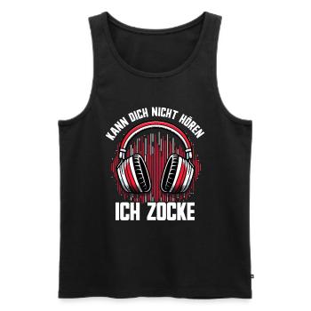 I can't hear you, I'm gaming - Men's Premium Organic Tank Top - black - Front - Michal (187cm)
