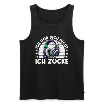I can't hear you, I'm gaming - Men's Premium Organic Tank Top - black - Front - Michal (187cm)