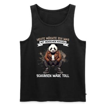 Today I want to do something with people Push - Men's Premium Organic Tank Top - black - Front - Michal (187cm)