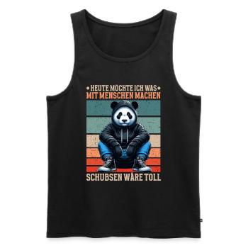 Today I want to do something with people Push - Men's Premium Organic Tank Top - black - Front - Michal (187cm)