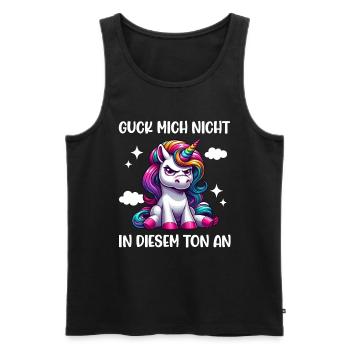 Guck mich nicht in diesem Ton an Einhorn Unicorn - Männer Premium Bio Tank Top - Schwarz - Vorne - AI Model Male 178 light (178cm)