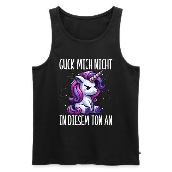 Guck mich nicht in diesem Ton an Einhorn Unicorn - Männer Premium Bio Tank Top - Schwarz - Vorne - AI Model Male 178 light (178cm)