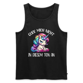 Guck mich nicht in diesem Ton an Einhorn Unicorn - Männer Premium Bio Tank Top - Schwarz - Vorne - AI Model Male 178 light (178cm)