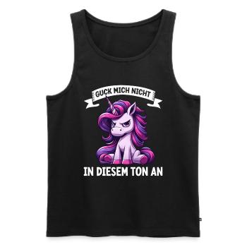 Ne me regarde pas sur ce ton Licorne Licorne - Débardeur bio Premium Homme - noir - Devant - Michal (187cm)