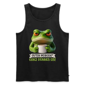 Good morning? Very Thin Ice Frog Frog Funnier - Men's Premium Organic Tank Top - black - Front - Michal (187cm)