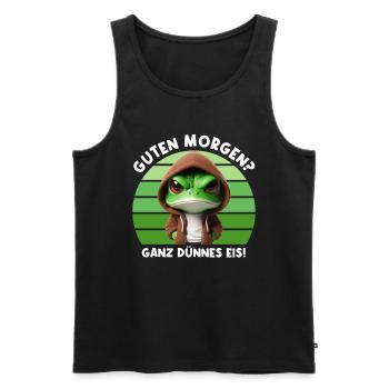 Good morning? Very Thin Ice Frog Frog Funnier - Men's Premium Organic Tank Top - black - Front - Michal (187cm)