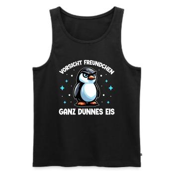 Guten Morgen Ganz Dünnes Eis Freundchen Pinguin - Männer Premium Bio Tank Top - Schwarz - Vorne - AI Model Male 178 light (178cm)