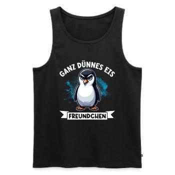 très mince glace ami drôle pingouin - Débardeur bio Premium Homme - noir - Devant - Michal (187cm)
