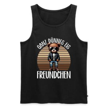 Very Thin Ice Cream Friend Funny Teddy Bear - Men's Premium Organic Tank Top - black - Front - AI Model Male 178 light (178cm)