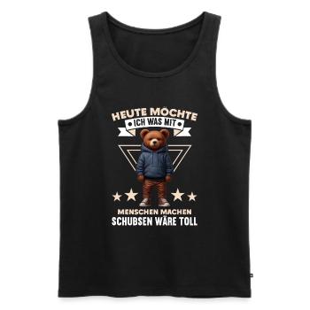 Today I want to do something with people Push - Men's Premium Organic Tank Top - black - Front - Michal (187cm)