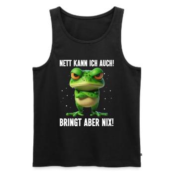 Je peux aussi être gentille ! Mais ça ne sert à rien ! Grenouille Frosch - Débardeur bio Premium Homme - noir - Devant - Michal (187cm)