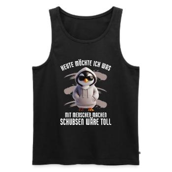 Today I want to do something with people Push - Men's Premium Organic Tank Top - black - Front - AI Model Male 178 light (178cm)