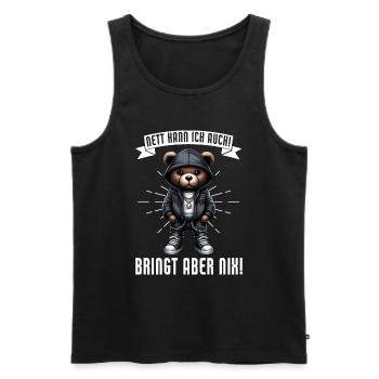 I can be nice too! But it's no use! Teddy bear - Men's Premium Organic Tank Top - black - Front - AI Model Male 178 light (178cm)