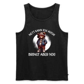 I can be nice too! But it's no use! Teddy bear - Men's Premium Organic Tank Top - black - Front - AI Model Male 178 light (178cm)