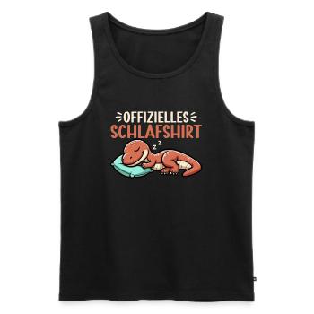 Offizielles Schlafshirt Lustiger Dinosaurier - Männer Premium Bio Tank Top - Schwarz - Vorne - Michal (187cm)
