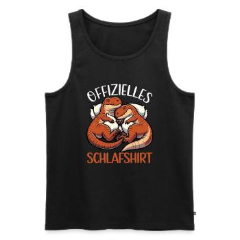 Offizielles Schlafshirt Lustiger Dinosaurier - Männer Premium Bio Tank Top - Schwarz - Vorne - AI Model Male 178 light (178cm)