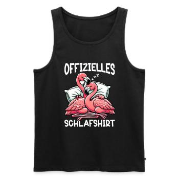 Offizielles Schlafshirt Lustiger Flamingo - Männer Premium Bio Tank Top - Schwarz - Vorne - AI Model Male 178 light (178cm)