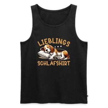 Official Sleep Shirt Funny Beagle Dog - Men's Premium Organic Tank Top - black - Front - AI Model Male 178 light (178cm)