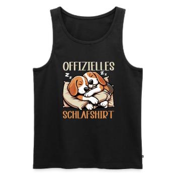 Offizielles Schlafshirt Lustiger Beagle Hund - Männer Premium Bio Tank Top - Schwarz - Vorne - AI Model Male 178 light (178cm)