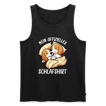 Official Sleep Shirt Funny Beagle Dog - Men's Premium Organic Tank Top - black - Front - AI Model Male 178 light (178cm)