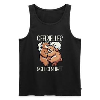 Offizielles Schlafshirt Lustiger Grizzly Bär - Männer Premium Bio Tank Top - Schwarz - Vorne - AI Model Male 178 light (178cm)