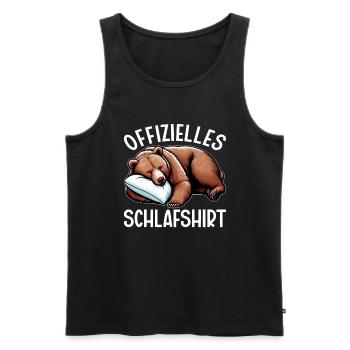 Offizielles Schlafshirt Lustiger Grizzly Bär - Männer Premium Bio Tank Top - Schwarz - Vorne - AI Model Male 178 light (178cm)