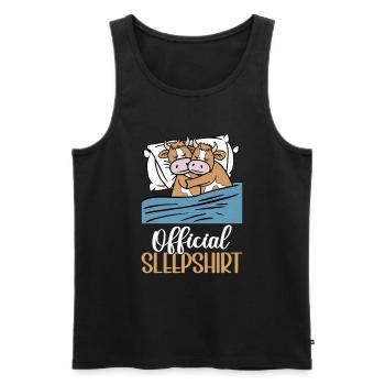 Cow Official Sleep Shirt Funny Cow Pajamas - Men's Premium Organic Tank Top - black - Front - Michal (187cm)